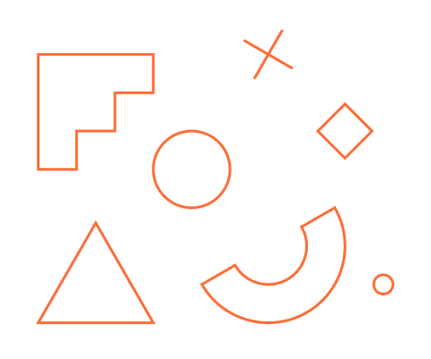 A composition of shapes representing "software"-parts.